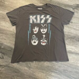 Kiss Band Dark Gray Graphic T-Shirt Women’s size XXL